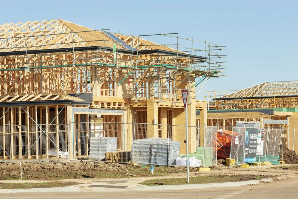 Timber framing under construction